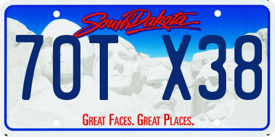 SD license plate 70TX38