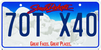 SD license plate 70TX40