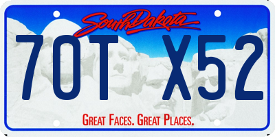 SD license plate 70TX52