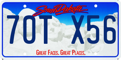 SD license plate 70TX56
