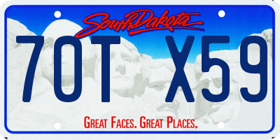 SD license plate 70TX59