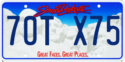 SD license plate 70TX75