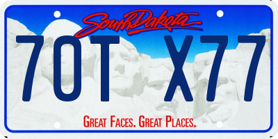 SD license plate 70TX77