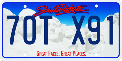 SD license plate 70TX91