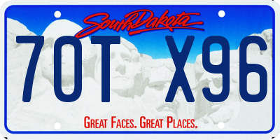 SD license plate 70TX96