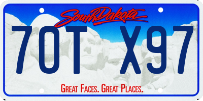 SD license plate 70TX97