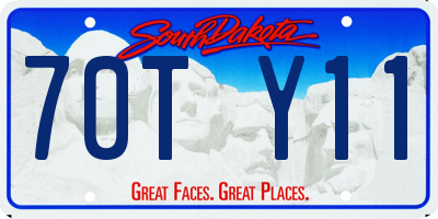 SD license plate 70TY11