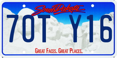 SD license plate 70TY16