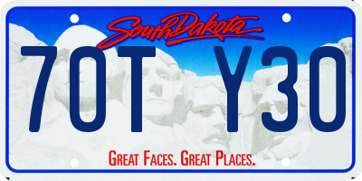 SD license plate 70TY30