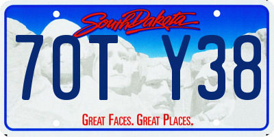 SD license plate 70TY38