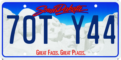 SD license plate 70TY44