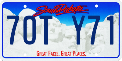 SD license plate 70TY71