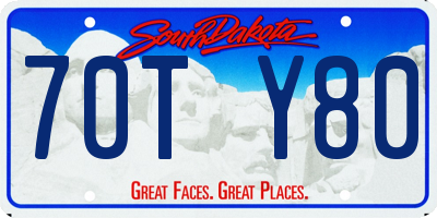 SD license plate 70TY80