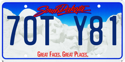 SD license plate 70TY81