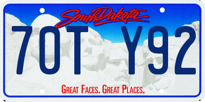 SD license plate 70TY92