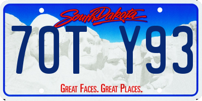 SD license plate 70TY93