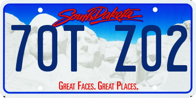 SD license plate 70TZ02