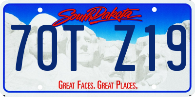 SD license plate 70TZ19