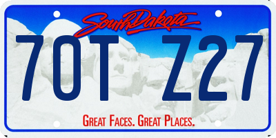 SD license plate 70TZ27