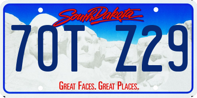 SD license plate 70TZ29