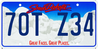 SD license plate 70TZ34