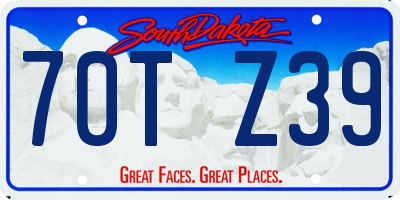 SD license plate 70TZ39