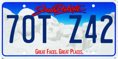 SD license plate 70TZ42