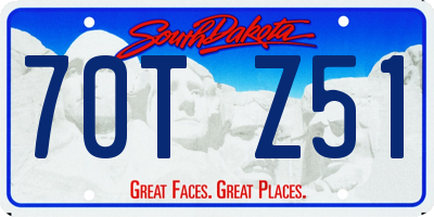 SD license plate 70TZ51