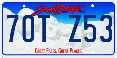 SD license plate 70TZ53