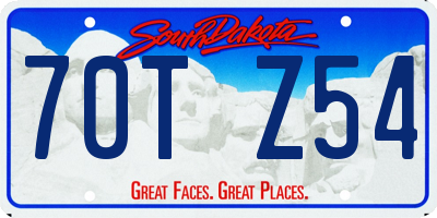 SD license plate 70TZ54