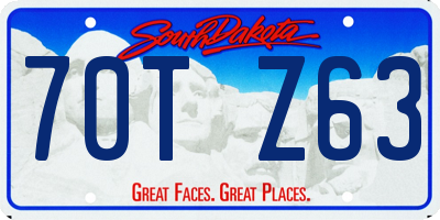 SD license plate 70TZ63