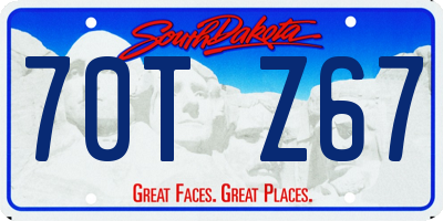 SD license plate 70TZ67