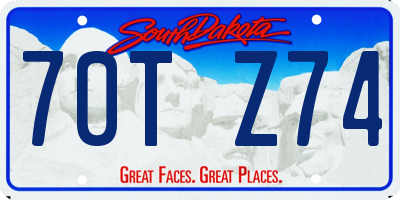 SD license plate 70TZ74