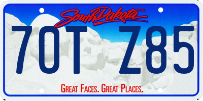 SD license plate 70TZ85