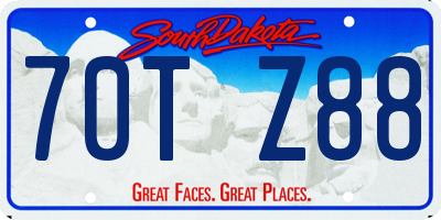 SD license plate 70TZ88