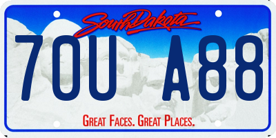 SD license plate 70UA88
