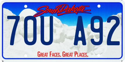 SD license plate 70UA92