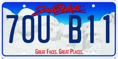 SD license plate 70UB11