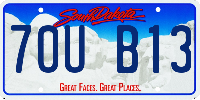 SD license plate 70UB13