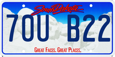 SD license plate 70UB22