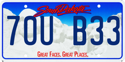 SD license plate 70UB33