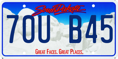 SD license plate 70UB45