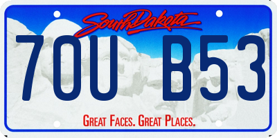 SD license plate 70UB53