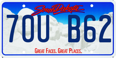 SD license plate 70UB62