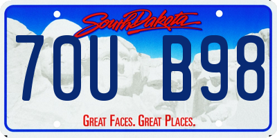 SD license plate 70UB98