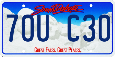 SD license plate 70UC30