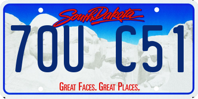 SD license plate 70UC51