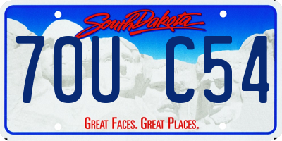 SD license plate 70UC54