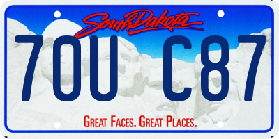 SD license plate 70UC87