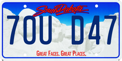 SD license plate 70UD47